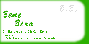 bene biro business card